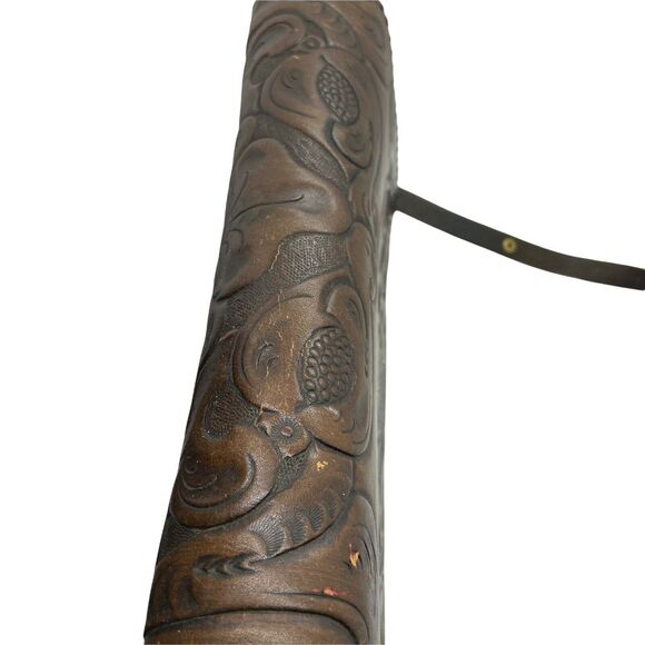 Tooled Leather Purse Boho Western Womens Brown Inner Pockets Crossbody Handbag - Picture 4 of 16